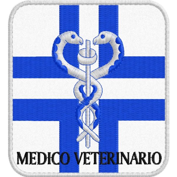 Patch ricamata CROCE DI ESCULAPIO (MEDICO VETERINARIO) Cm.11 x 10 cod.20170107_A