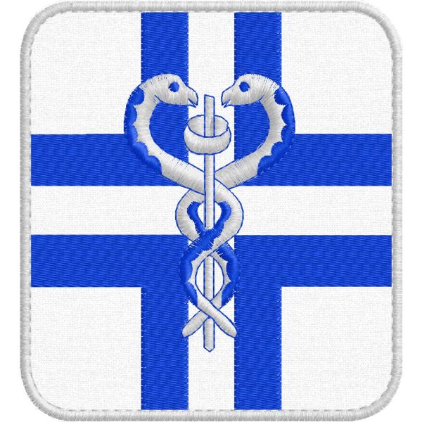 Patch ricamata CROCE DI ESCULAPIO  Cm.11 x 10 cod.20170107_B