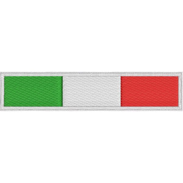 Patch Bandiera italiana lunga  cm. 9x2 Cod. 20170113_A bordo bianco