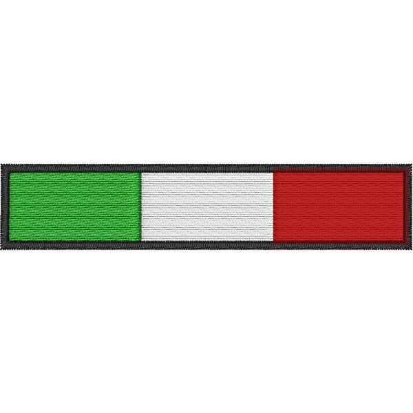 Patch Bandiera italiana lunga  cm. 9x2 Cod. 20170113_A bordo bianco