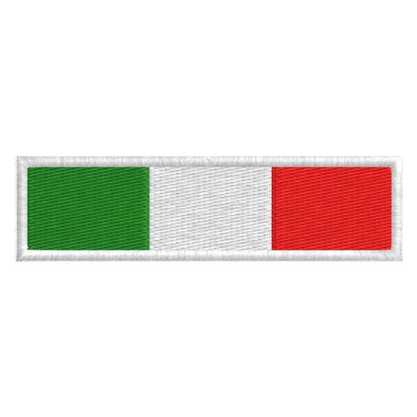 Patch Bandiera italiana lunga  cm. 7x2 Cod. 20170124_A bordo bianco