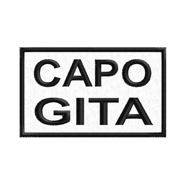 Patch ricamato con testo a piacere Es.(CAPO GITA) Cod. 20170132_A