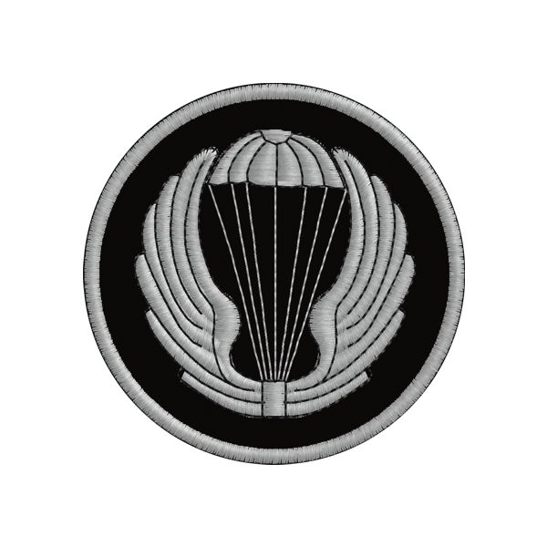 Patch tondo senza gladio simbolo paracadutisti su F.do NERO  Cod.20170214_A