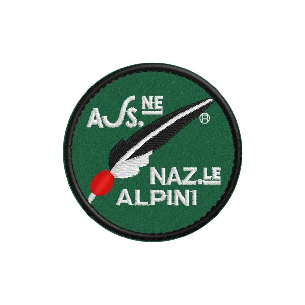 Stemma ricamato Ass.ne Naz.le ALPINI diametro 6 cm.Cod.20170228_A