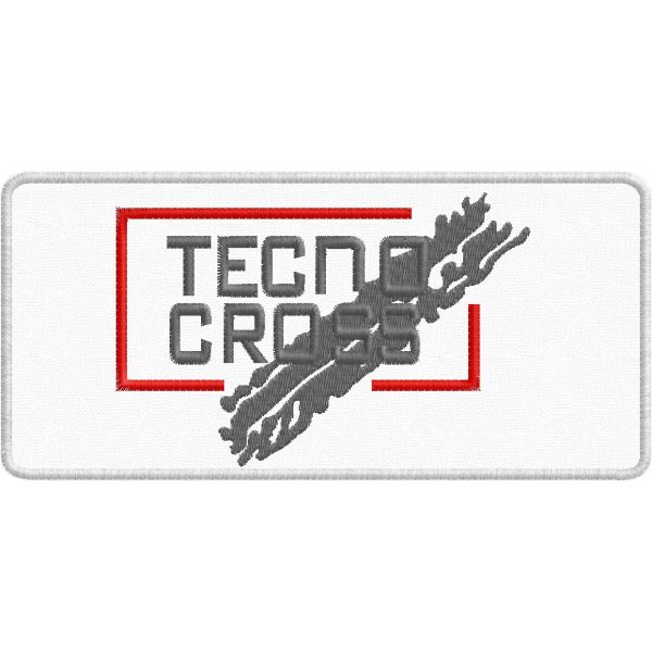 Patch ricamata Cm.15 x 7 Logo ( TECNO CROSS ) Cod.201702_B-08