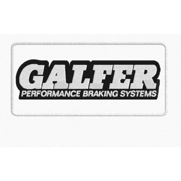 Patch ricamata Cm.15 x 7 Logo ( Logo GALFER ) Cod.201702_B-13