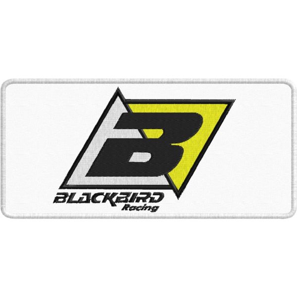 Patch ricamata Cm.15 x 7 Logo (BLACKBIRD Racing) Cod.201702_B-14
