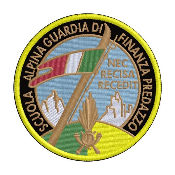 Patch ricamato SCUOLA ALPINA GUARDIA DI FINANZA PREDAZZO Cod. 20170302_A