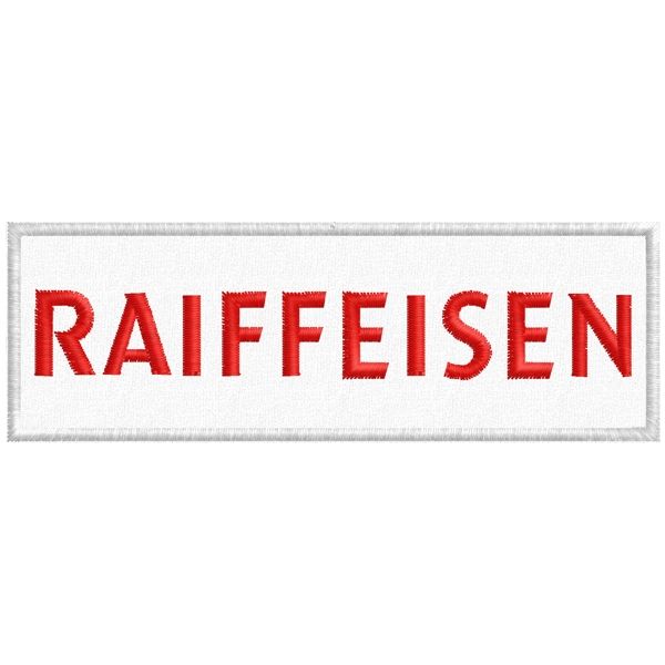 Patch ricamata RAIFFEISEN  base cm.10  Cod.20170304_A