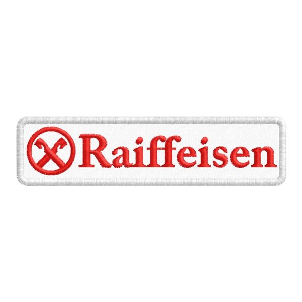 Patch ricamata Logo RAIFFEISEN  base cm.9  Cod.20170305_A