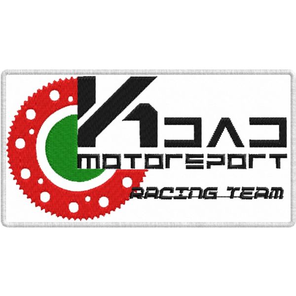 Patch ricamato su base cm. 12 K DAD Motorsport Cod.20170315_A