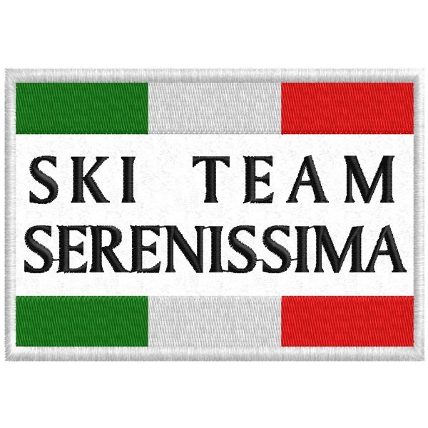 Patch ricamato tricolore SKI TEAM SERENISSIMA Cod.20170318_A