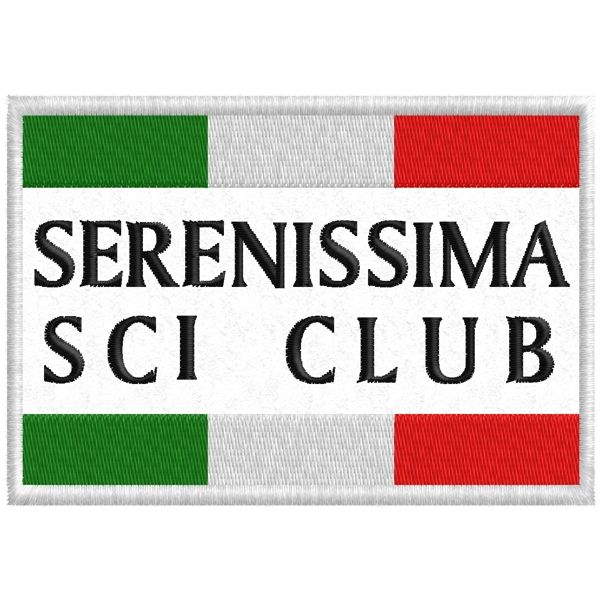 Patch ricamato tricolore  SERENISSIMA  SCI CLUB Cod.20170318_C