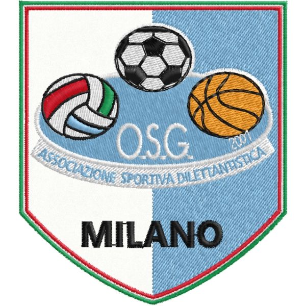 Patch ricamato ASSOCIAZIONE SPORTIVA O.S.G. 2001 Cod. 20170322_A