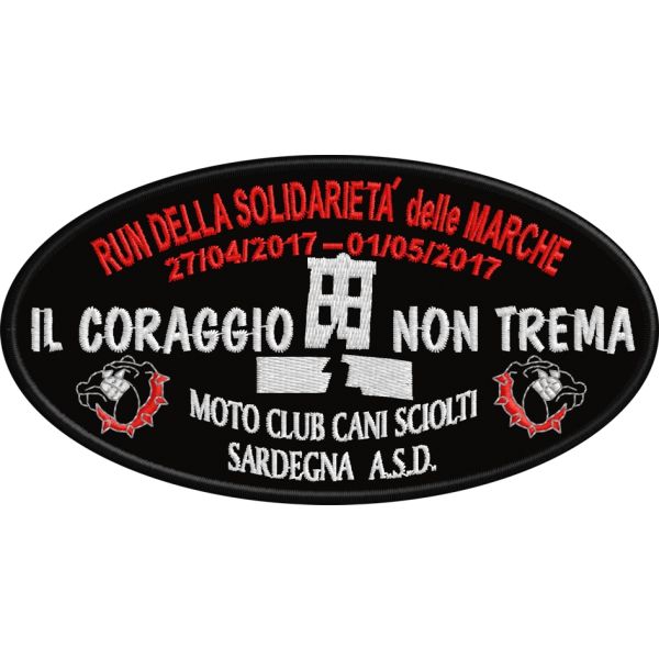 Patch ricamato ASD Cani sciolti RUN DELLA SOLIDARIETA Cod.20170405_A