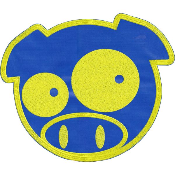 Patch grande cm. 40 x 34 ricamato PIG subaru su base di tessuto blu Cod.2017420_A