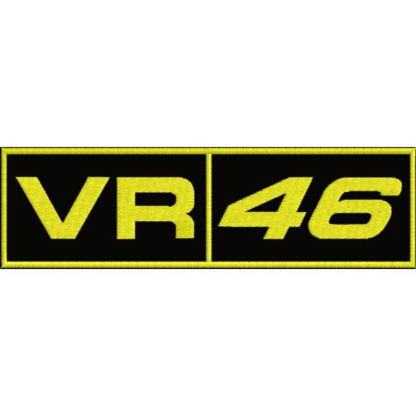 Patch ricamato su base cm. 15 - VR 46 - su fondo nero 