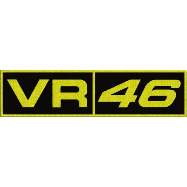 Patch ricamato su base cm. 20 - VR 46 - su fondo giallo 