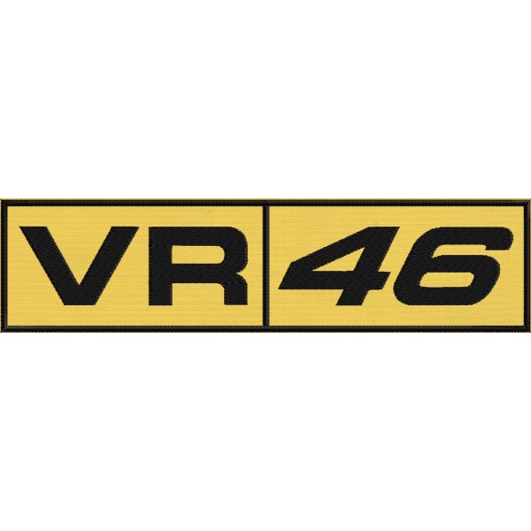 Patch ricamato su base cm. 20 - VR 46 - su fondo giallo 
