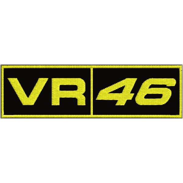 Patch ricamato su base cm. 10 - VR 46 - su fondo nero 