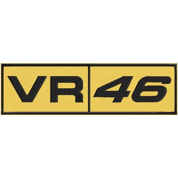 Patch ricamato su base cm. 10 - VR 46 - su fondo nero 