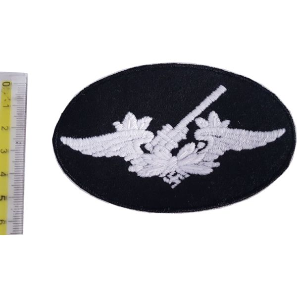 Riproduzione originale patch ricamato brevetto specializzazione artigliere LUFTWAFFE - fondo panno invecchiato con quota