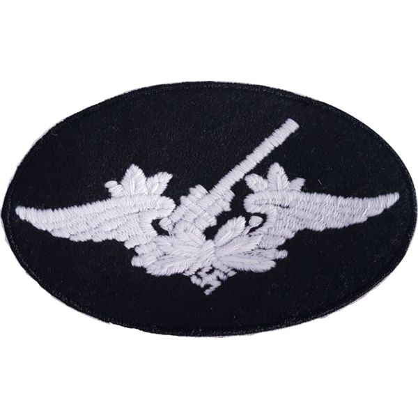Riproduzione originale patch ricamato brevetto specializzazione artigliere LUFTWAFFE - fondo panno invecchiato con quota