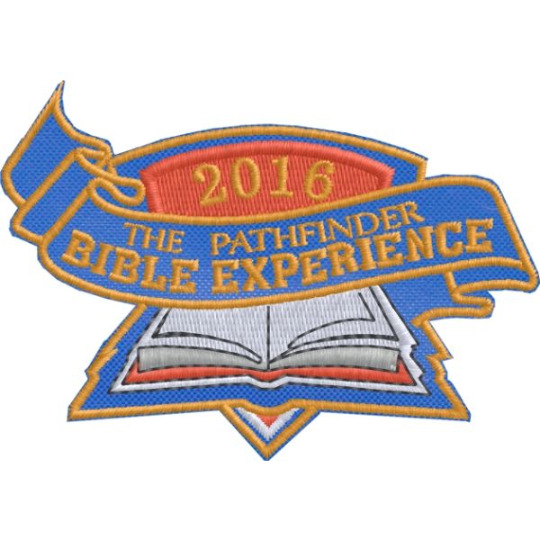 Patch BIBLE EXPERIENCE 2016-2017 ricamato su base blu Cod.20170508_A