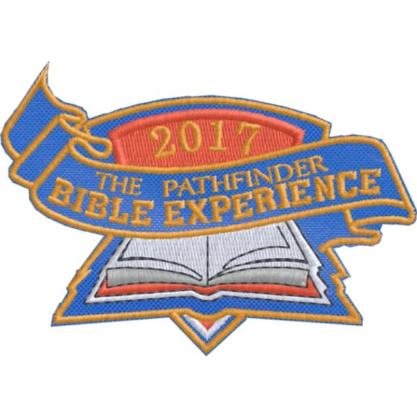 Patch BIBLE EXPERIENCE 2016-2017 ricamato su base blu Cod.20170508_A