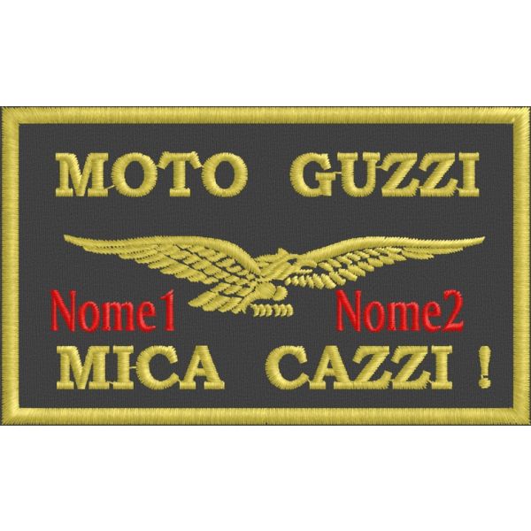 Patch Ricamato moto guzzi CON Nome , Cognome , oppure Nickname personalizzato Cod.20170515_A
