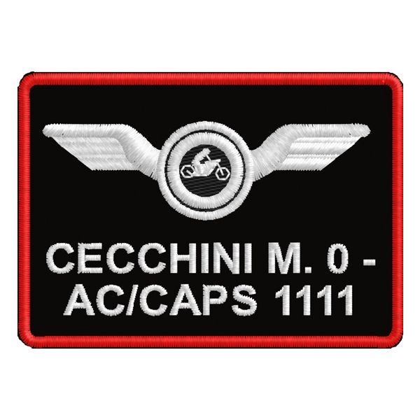 Patch ricamato su base nera Guida veloce Moto Cod.20170519_A-moto 