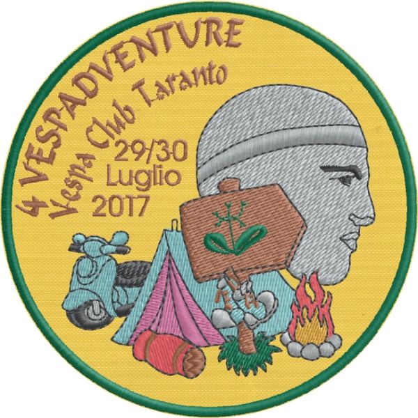 Stemma ricamato VESPADVENTURE 2017 CLUB Taranto Cod.20170620_A