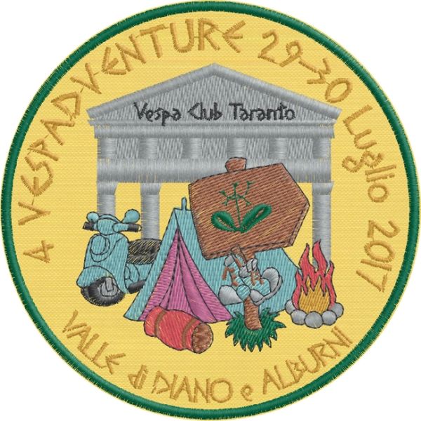 Stemma ricamato vers. atenea VESPADVENTURE 2017 CLUB Taranto Cod.20170628_A