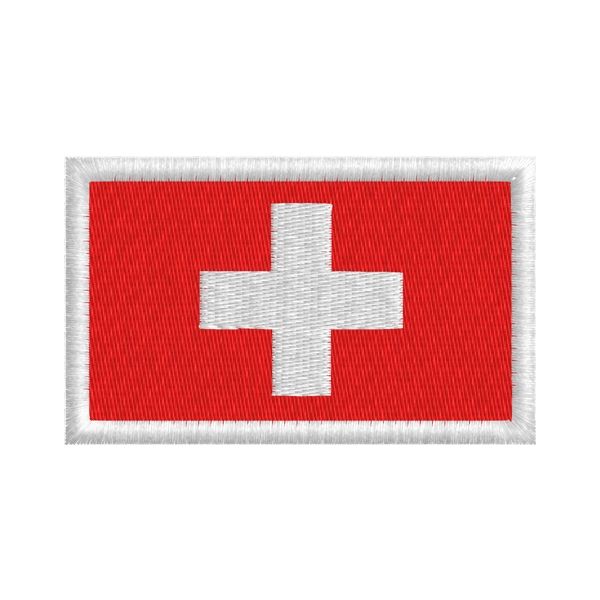Patch interamente ricamato bandiera (SVIZZERA) mm.80 x 50 Cod.20170634_A