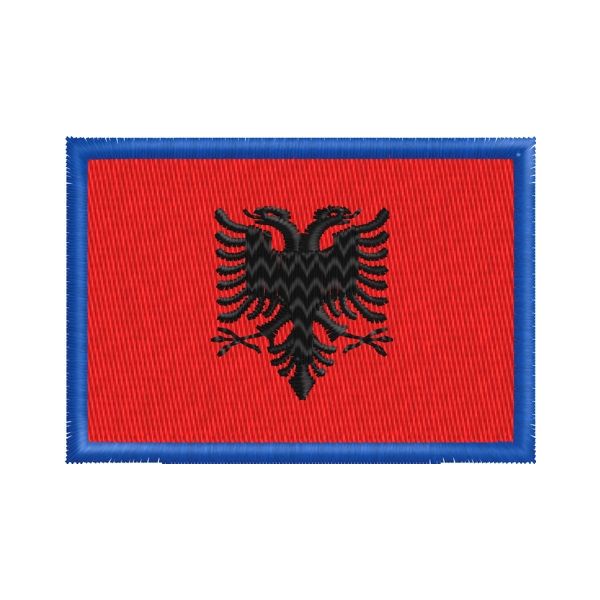 Patch interamente ricamato bandiera (ALBANIA) mm.80 x 50 Cod.20170640_A