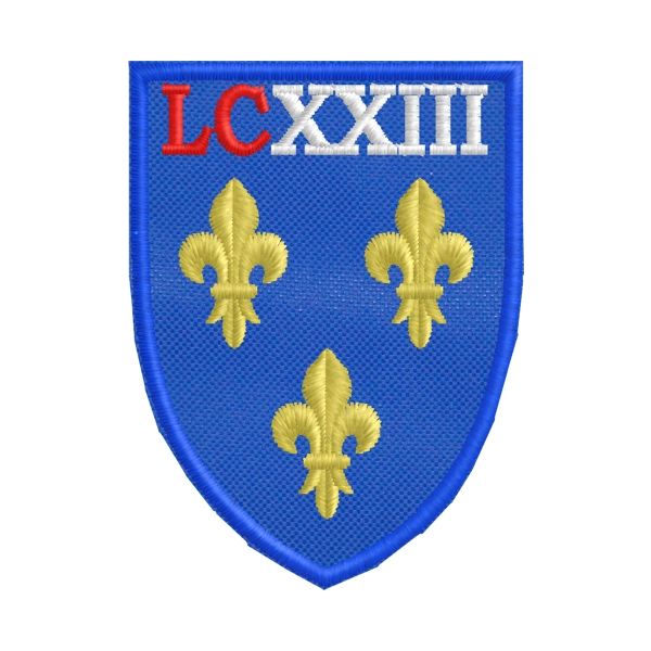 Patch ricamato con 3 gigli fiorentini anno LCXXIII  Cod.20170710_A