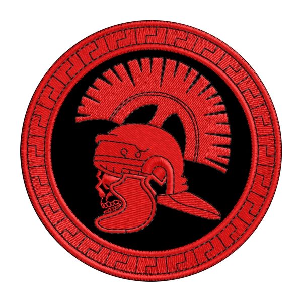 Patch ricamato  tondo diam. 86 mm.  guardia con elmo  Cod.20170717_A