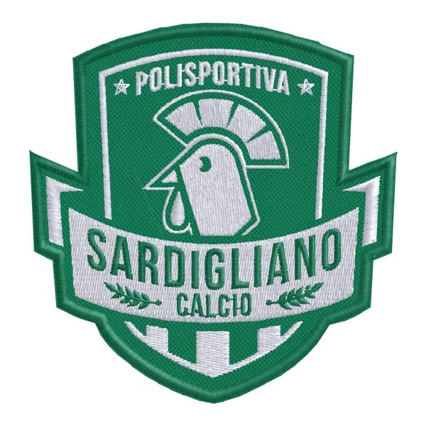 Patch Ricamato Sardigliano calcio su base verde Cod.20170803_A