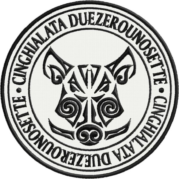 Patch Ricamato CINGHIALATA 2017 su base BIANCA Cod.20170812_A