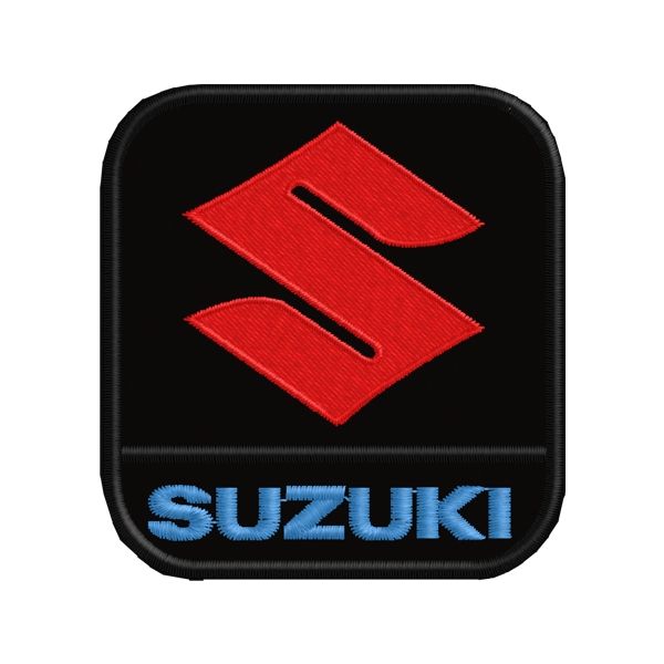 Patch Ricamato LOGO S suzuki cm. 7 x 7,5 personalizzato su base bianca