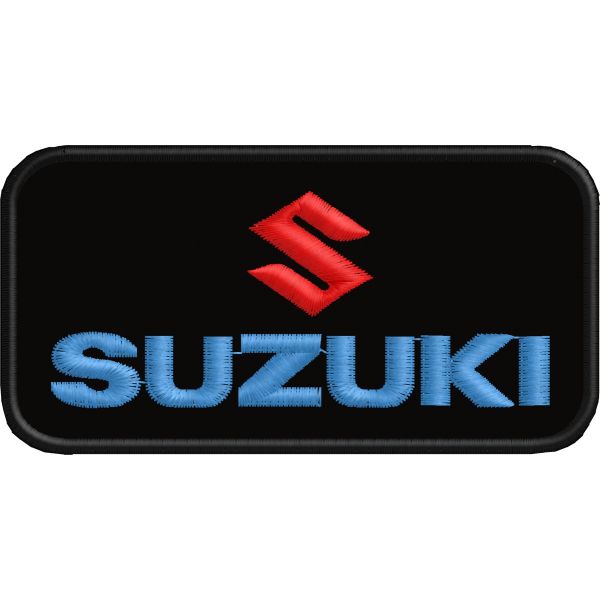 Patch Ricamato LOGO S suzuki cm. 10 x 5 personalizzato su base nera