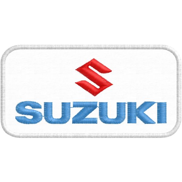 Patch Ricamato LOGO S suzuki cm. 10 x 5 personalizzato su base nera