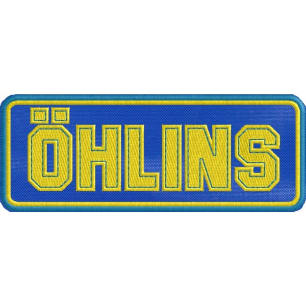 Patch Ricamato LOGO OHLINS cm. 11 x 4 personalizzato Cod.20170901_A