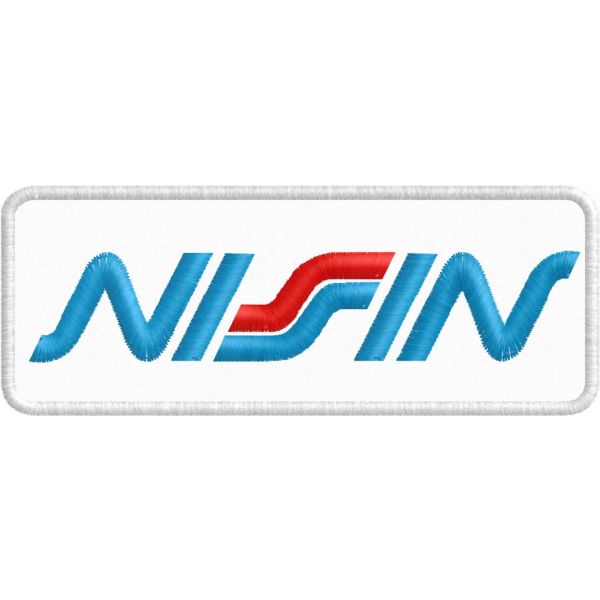 Patch Ricamato LOGO NISSIN cm. 11 x 4 personalizzato Cod.20170902_A