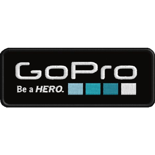 Patch Ricamato LOGO GO PRO Be a HERO cm. 11 x 4 personalizzato Cod.20170903_A