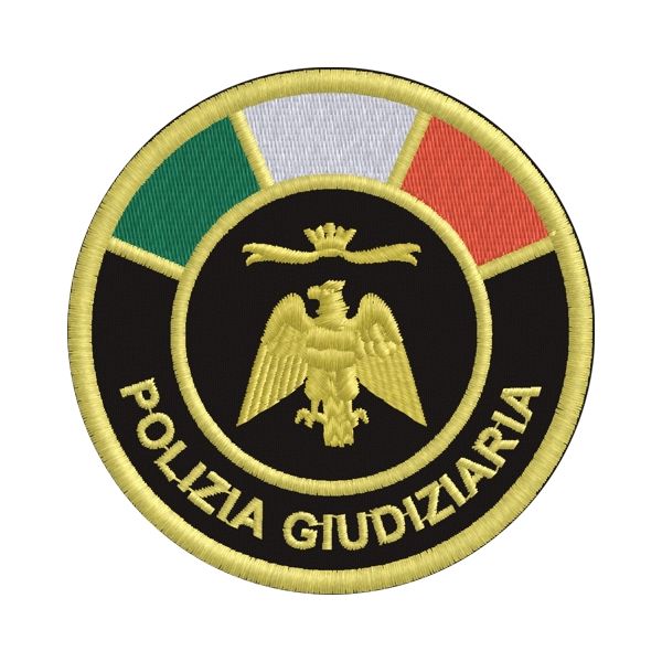 Patch ricamato POLIZIA GIUDIZIARIA diam.8,0 cm  Cod.20170910_A