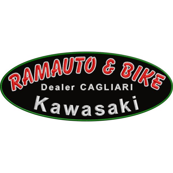 Patch ricamata KAWASAKI dealer RAMAUTO SU BASE CM.30