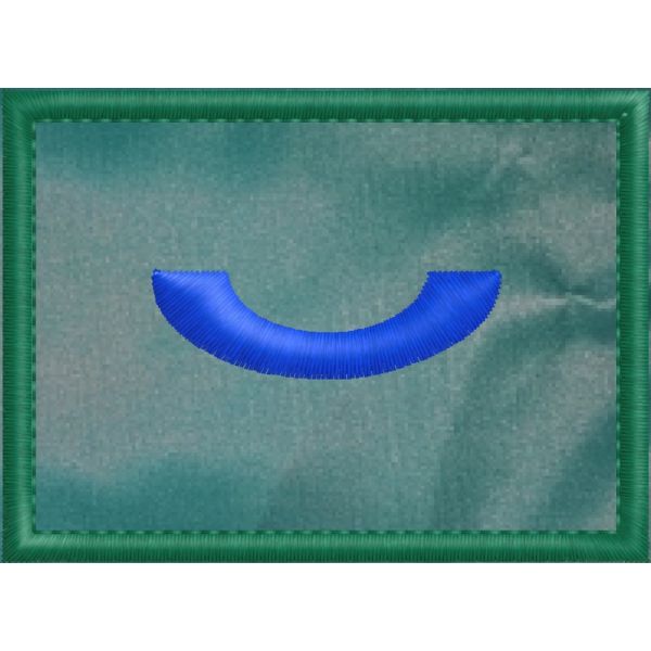 2017NOR07Patch ricamato cm.7 x 5 con 1 onda blu su fondo verde grado (Secondo TECNICO Superiore)