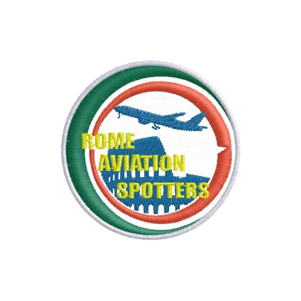 Patch ricamato ROME AVIATION SPOTTERS diametro cm. 6 Cod.20171036_A