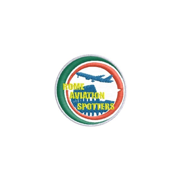 Patch ricamato ROME AVIATION SPOTTERS diametro cm. 4 Cod.20171036_B